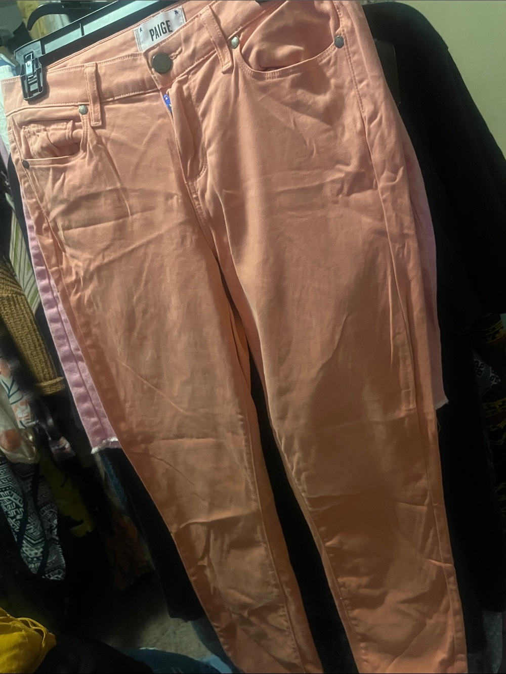 PAIGE Peach-Colored Slim Jeans